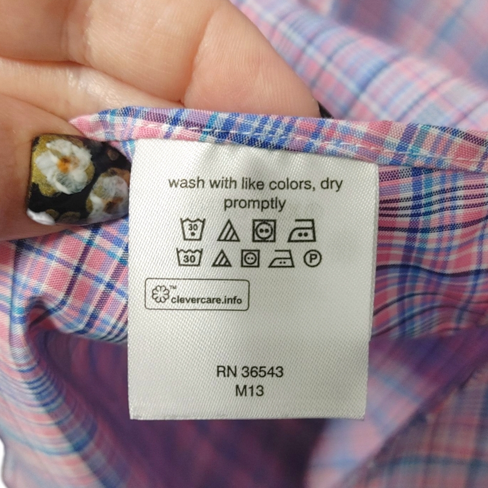 Lauren Ralph Lauren Men's Blue Pink Plaid Button Down Shirt Mens Size Large - Picture 8 of 12